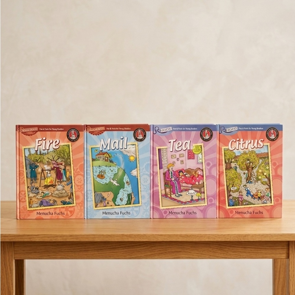 Kids Book Set - Fire, Mail, Tea, Citrus - Multi early reading educational